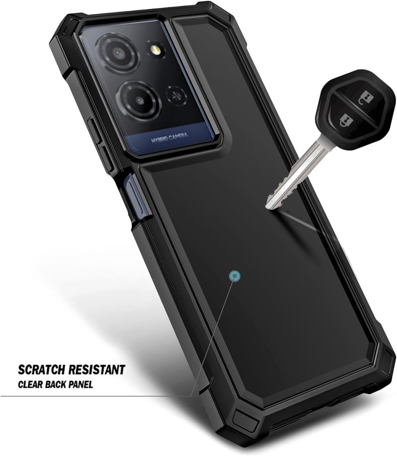 WDHD Compatible with TCL K32 5G & K33 5G Phone Case Black | Full-Body Protective Shockproof Rugged Bumper Cover with Screen Protector, Raised Corners Drop Protection - Image 4